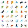 Video surveillance icons set, isometric style