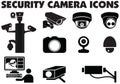 Video surveillance security cameras graphic illustration.