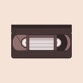 Video tape with empty label. Elegant retro VHS video cassette. Royalty Free Stock Photo