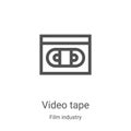 video tape icon vector from film industry collection. Thin line video tape outline icon vector illustration. Linear symbol for use Royalty Free Stock Photo