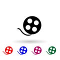 Video tape multi color icon. Simple glyph, flat vector of media icons for ui and ux, website or mobile application Royalty Free Stock Photo