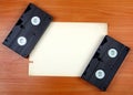 Video Tapes on the Board Royalty Free Stock Photo