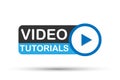 Video tutorial icon on white background. Vector stock illustration.