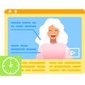 Video tutorial icon woman teaching online vector