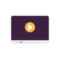 Video tutorial vector icon for website or mobile app. Video conference, webinar, distance education. Streaming video. Vector