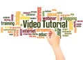 Video tutorial word cloud hand writing concept Royalty Free Stock Photo