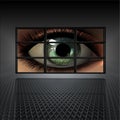 Video wall with girl eye