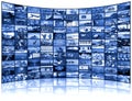 Video wall of TV screen Royalty Free Stock Photo