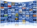 Video wall of TV screen Royalty Free Stock Photo