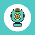 360 video or web round camera icon.