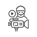 Videoblog - vector line design single isolated icon Royalty Free Stock Photo