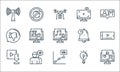 Videoblogger line icons. linear set. quality vector line set such as fitness, line chart, download, idea, followers, feedback,
