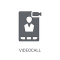 Videocall icon. Trendy Videocall logo concept on white backgroun Royalty Free Stock Photo