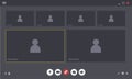 Videocall Interface. Online Video chat mockup. Computer or Laptop template. Virtual meeting platform display. Vector