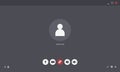Videocall Interface. Online video chat template with user icon. Virtual meeting screen. Web conference app layout. Flat