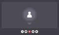 Videocall Interface template. Video conference mockup for laptop application with chat buttons. Vector Illustration in