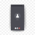Videocall Interface template. Video conference mockup for mobile application with chat buttons. Vector Illustration in