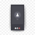 Videocall User Interface. Video chat screen template. Online chat with avatar and buttons for mobile, computer, laptop