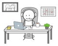 Person with headset in the home office Royalty Free Stock Photo