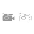 Videocamera it is black icon . Royalty Free Stock Photo