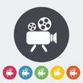 Videocamera Vector Flat Icon Royalty Free Stock Photo