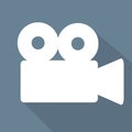 Videocamera web icon, flat design Royalty Free Stock Photo