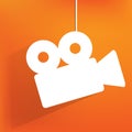 Videocamera web icon, flat design Royalty Free Stock Photo
