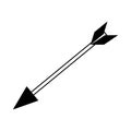 Videogame bow arrow weapon isolated in black and white