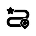 Videogame campaign black glyph icon