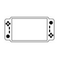 Videogame console portable technology black and white