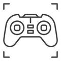 Videogame Controller for Computer vector Game Pad linear icon or symbol