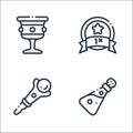 Videogame elements line icons. linear set. quality vector line set such as flask, joystick, bonus