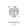 videogame icon vector from big sale collection. Thin line videogame outline icon vector illustration. Outline, thin line videogame