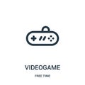 videogame icon vector from free time collection. Thin line videogame outline icon vector illustration. Linear symbol for use on