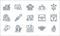 videogame line icons. linear set. quality vector line set such as mouse, save file, fighting game, diamond, game over, locked door