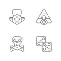 Videogame menu linear icons set