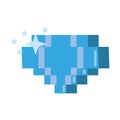 Videogame pixelated diamond fortune symbol isolated