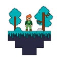 Videogame pixelated retro art cartoon