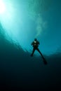 Videographer and ocean. Royalty Free Stock Photo