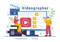 Videographer Services Vector Illustration with Record Video Production, Movie, Equipment and Cinema Industry in Flat Cartoon