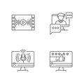 Videography pixel perfect linear icons set