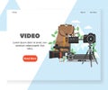 Videography vector website landing page design template