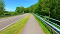Videos of an inliner ride through nature along a country road and along forests in northern Germany