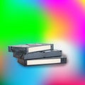 Videotapes on a colorful background Royalty Free Stock Photo