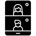 Videotelephony, Telecommuting or remote work icon, vector illustration Royalty Free Stock Photo