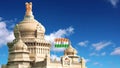 Vidhana Soudha beautiful view with moving blue sky bangalore