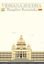 Vidhana soudha realistic illustration, bangalore, karnataka, india. vector Royalty Free Stock Photo