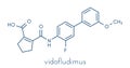 Vidofludimus drug molecule DHODH inhibitor. Skeletal formula