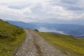 Hiking on Lotritei mountain and Vidra lake Royalty Free Stock Photo