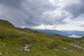 Hiking on Lotritei mountain and Vidra lake Royalty Free Stock Photo